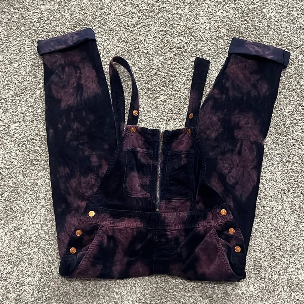 Anthropologie Navy Blue Pilcro Slim Tie Dye
Corduroy Overalls